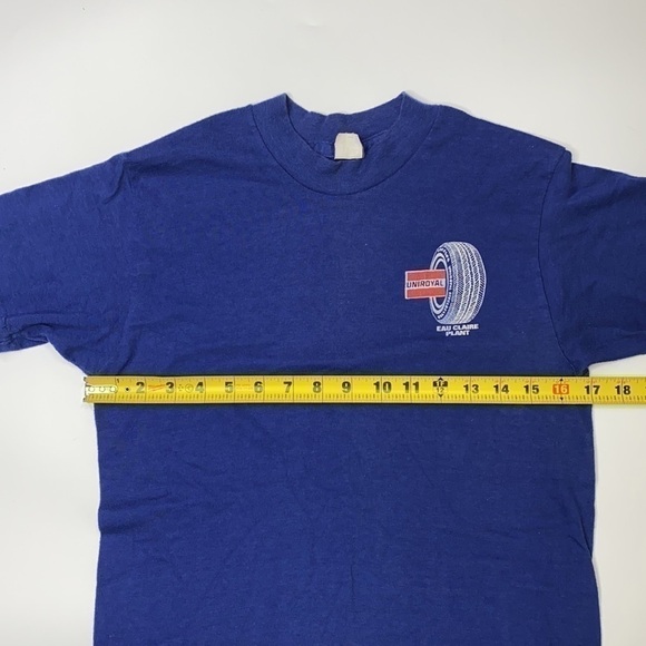 Vintage Uniroyal Eau Claire Plant Blue Tshirt RARE Medium - Picture 4 of 7